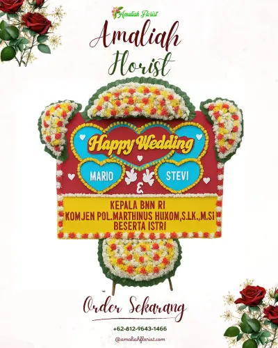 Karangan Papan Bunga Pernikahan di Padang Besi